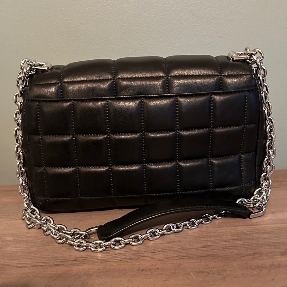 Michael Kors Black Soho Quilted Bag with Silver Chain - Picture 6 of 11